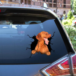 Vizsla Dog Crack Vinyl Decal For Boat Likeable Custom Engraved Gifts Car Vinyl Decal Sticker Window Decals, Peel and Stick Wall Decals 12x12IN 2PCS