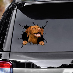Vizsla Crack Window Decal Custom 3d Car Decal Vinyl Aesthetic Decal Funny Stickers Cute Gift Ideas Ae11174 Car Vinyl Decal Sticker Window Decals, Peel and Stick Wall Decals