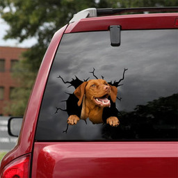 Vizsla Crack Window Decal Custom 3d Car Decal Vinyl Aesthetic Decal Funny Stickers Cute Gift Ideas Ae11174 Car Vinyl Decal Sticker Window Decals, Peel and Stick Wall Decals 18x18IN 2PCS