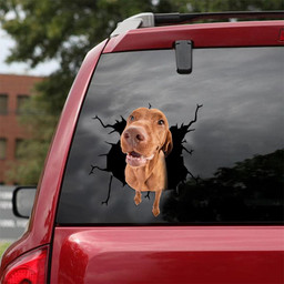 Vizsla Crack Window Decal Custom 3d Car Decal Vinyl Aesthetic Decal Funny Stickers Cute Gift Ideas Ae11176 Car Vinyl Decal Sticker Window Decals, Peel and Stick Wall Decals 18x18IN 2PCS