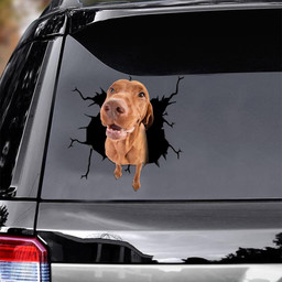 Vizsla Crack Window Decal Custom 3d Car Decal Vinyl Aesthetic Decal Funny Stickers Cute Gift Ideas Ae11176 Car Vinyl Decal Sticker Window Decals, Peel and Stick Wall Decals