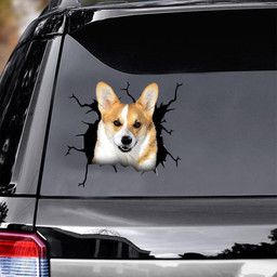 Welsh Corgi Dog Crack Sticker Funny For Mother Day.Png Car Vinyl Decal Sticker Window Decals, Peel and Stick Wall Decals