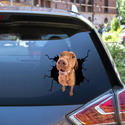Vizsla Crack Window Decal Custom 3d Car Decal Vinyl Aesthetic Decal Funny Stickers Cute Gift Ideas Ae11176 Car Vinyl Decal Sticker Window Decals, Peel and Stick Wall Decals 12x12IN 2PCS
