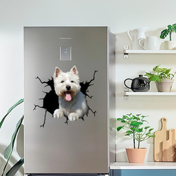West Highland White Terrier Crack Window Decal Custom 3d Car Decal Vinyl Aesthetic Decal Funny Stickers Cute Gift Ideas Ae11190 Car Vinyl Decal Sticker Window Decals, Peel and Stick Wall Decals
