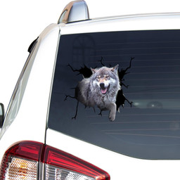 Wolf Crack Window Decal Custom 3d Car Decal Vinyl Aesthetic Decal Funny Stickers Home Decor Gift Ideas Car Vinyl Decal Sticker Window Decals, Peel and Stick Wall Decals