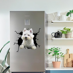 West Highland White Terrier Crack Window Decal Custom 3d Car Decal Vinyl Aesthetic Decal Funny Stickers Home Decor Gift Ideas Car Vinyl Decal Sticker Window Decals, Peel and Stick Wall Decals