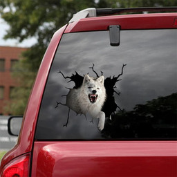 Wolf Crack Window Decal Custom 3d Car Decal Vinyl Aesthetic Decal Funny Stickers Cute Gift Ideas Ae11210 Car Vinyl Decal Sticker Window Decals, Peel and Stick Wall Decals 18x18IN 2PCS