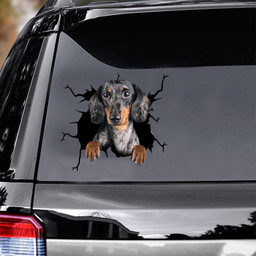 Dachshund Dog Breeds Dogs Puppy Crack Window Decal Custom 3d Car Decal Vinyl Aesthetic Decal Funny Stickers Cute Gift Ideas Ae10403 Car Vinyl Decal Sticker Window Decals, Peel and Stick Wall Decals