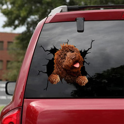 Labradoodle Crack Sticker Car The Cutest Custom Sticker Labels Mens Gift Sets, Funny Bumper Stickers 12x12IN 2PCS