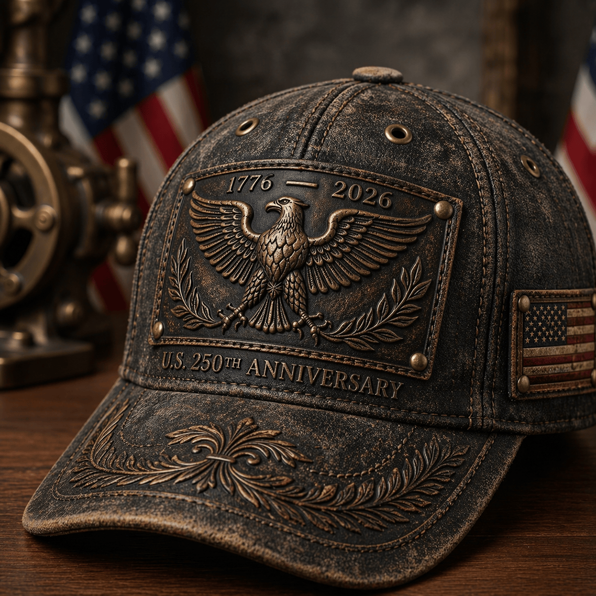 U.S. 250th Anniversary 1776 2026 Eagle USA Flag Printed Cap Father Day ...