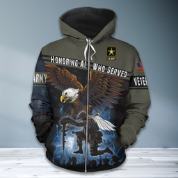 Armed Forces Army Veteran Military Soldier Hoodie Honor All Who Served