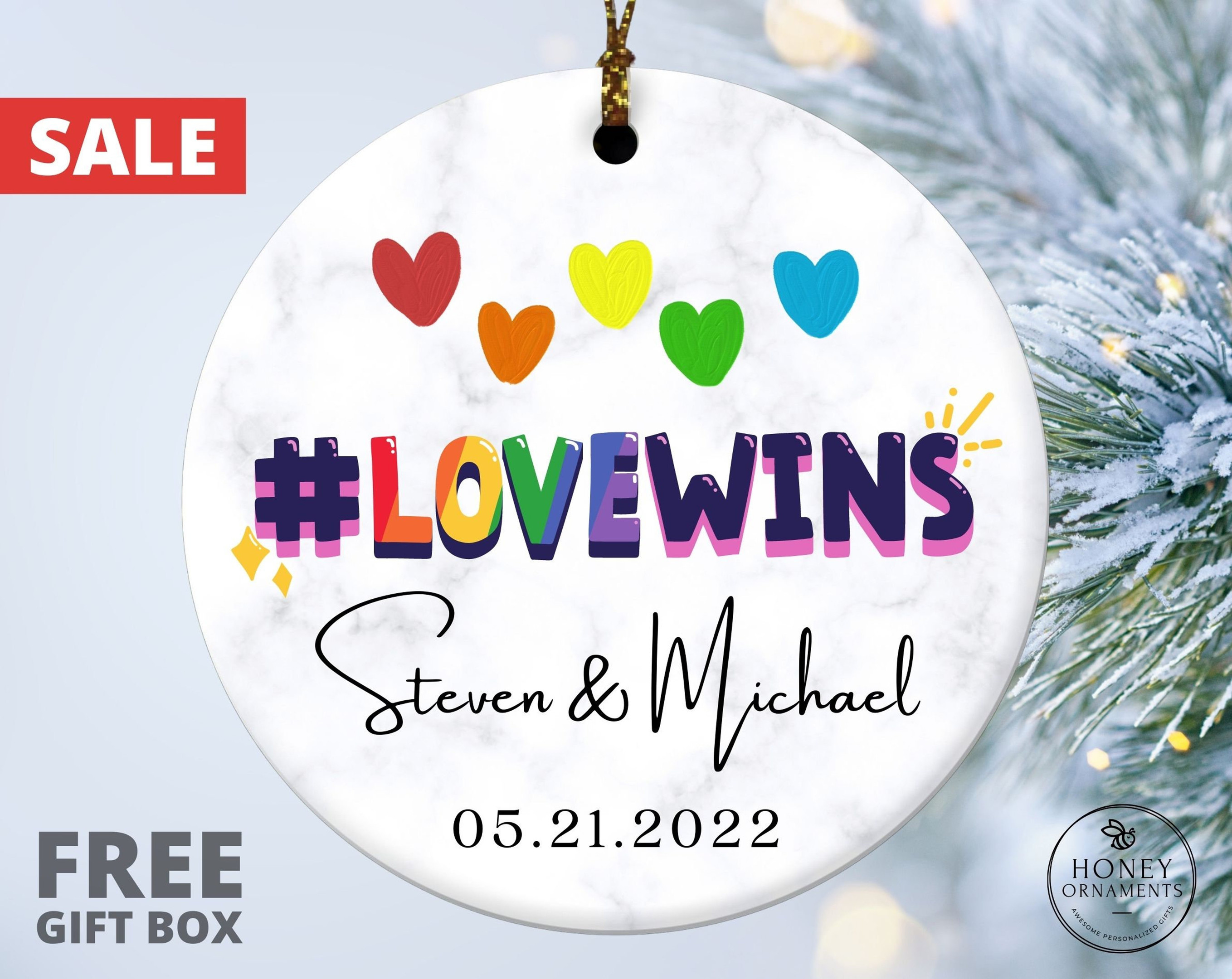 Gay Wedding Gift, Personalized Mr And Mr Ornament, Gay Anniversary Gift