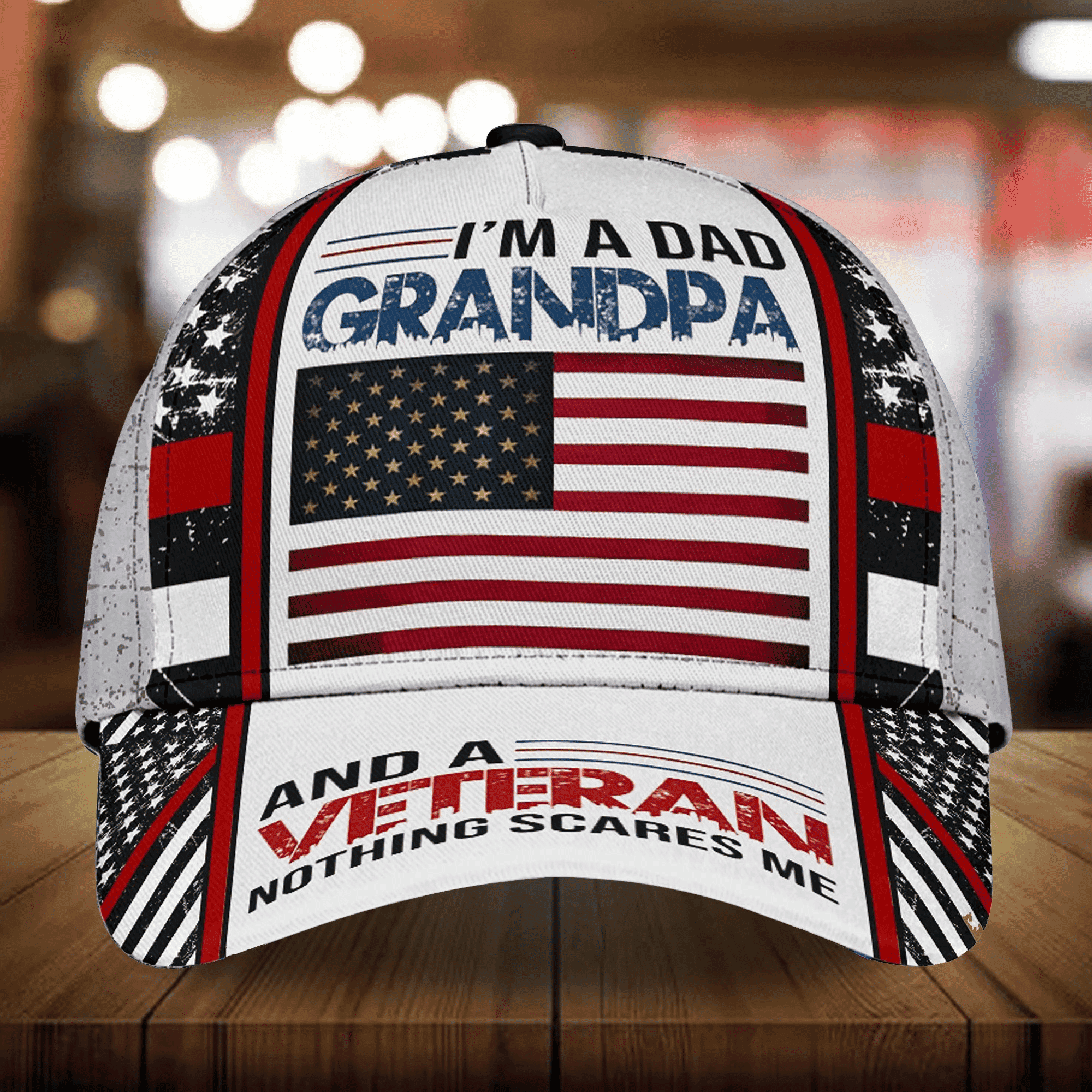 I Am A Dad Grandpa And A Veteran Nothing Scares Me Multicolor Veteran 3D Cap