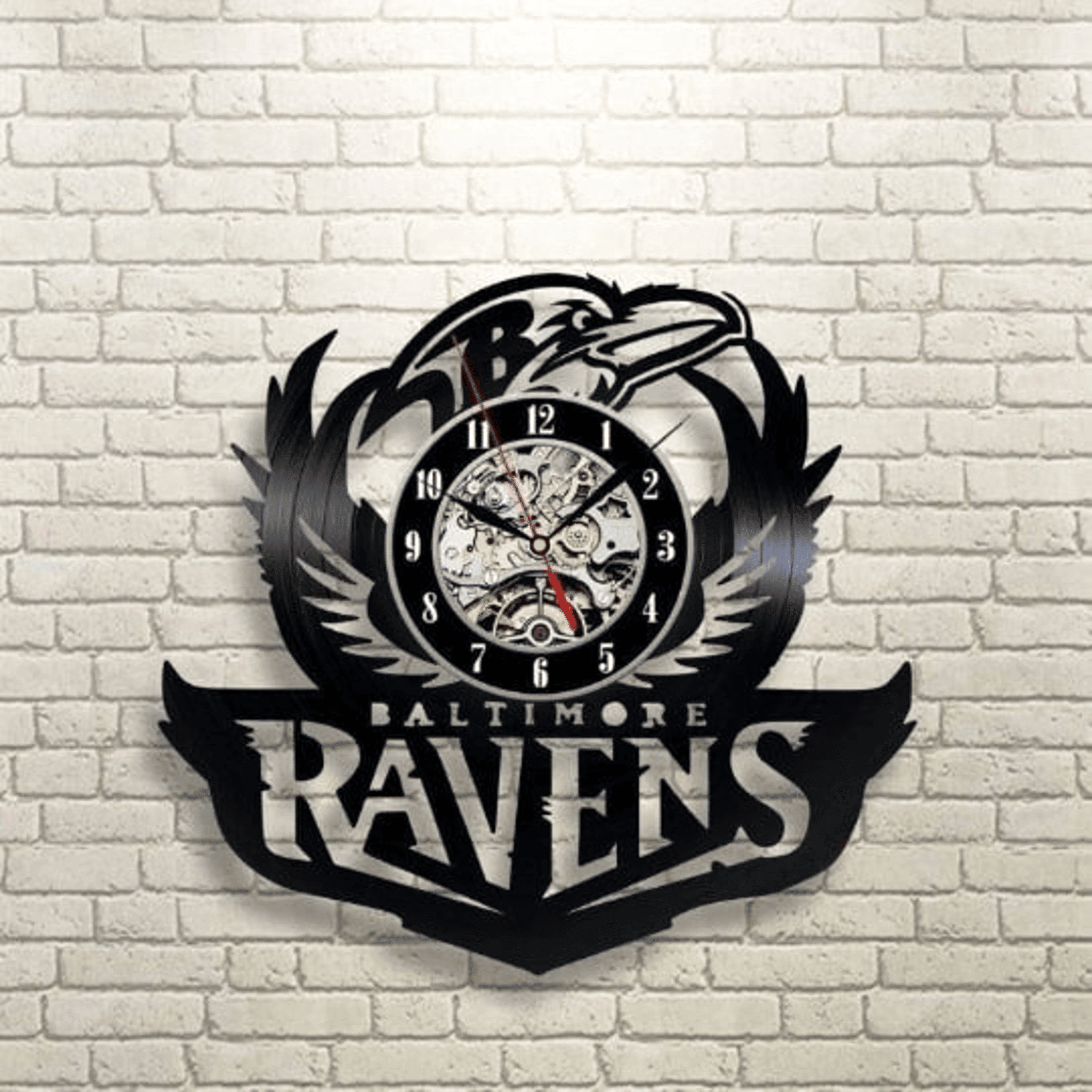 Team Clock Logo Football Team Logo Vinyl Record Clock, American Football Wall Decor, S ...