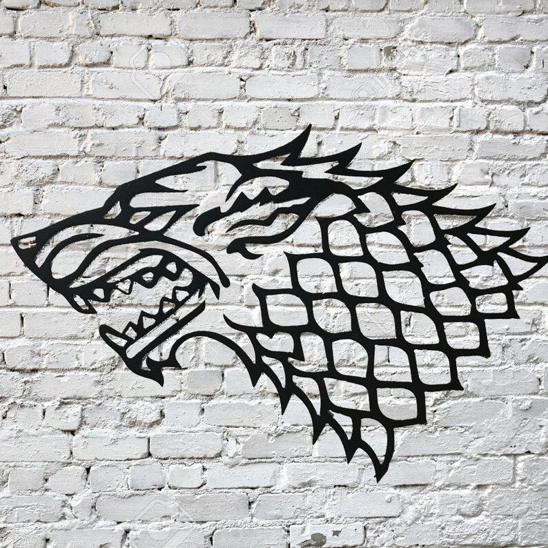 Game Of Thrones Stark Dire Wolf Metal Sign, Got, Game Of Thrones Sign Laser Cut Metal Signs Custom Gift Ideas 12x12IN