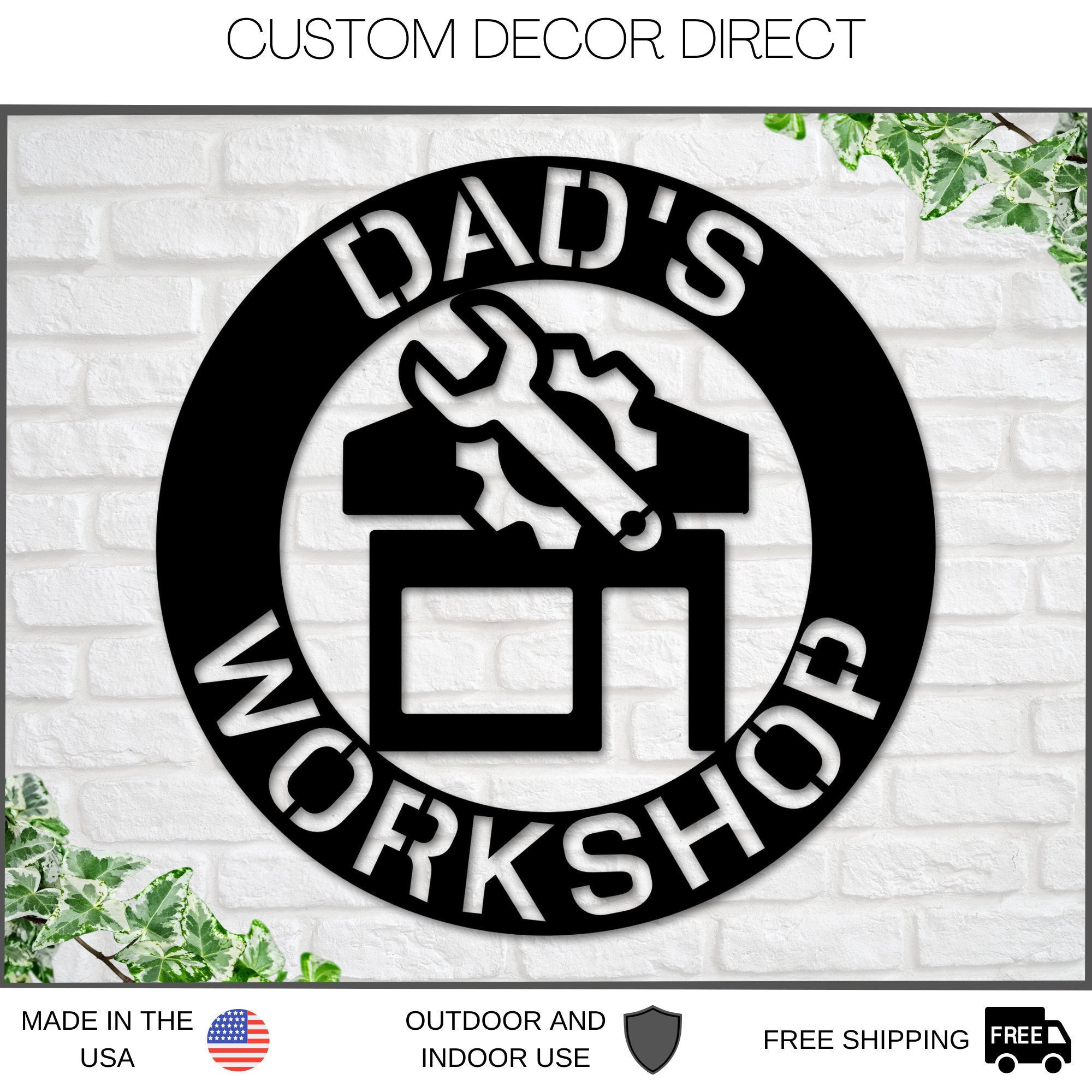 Personalized Fathers Day Gift, Sign For Dad, Dads Workshop, Dads Garage ...