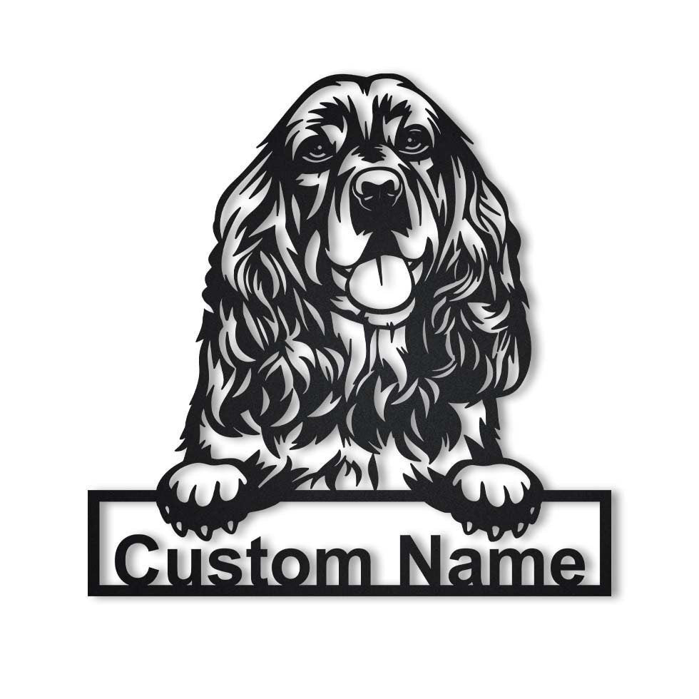 Personalized Cocker Spaniel Dog Metal Sign Art, Custom Cocker Spaniel ...