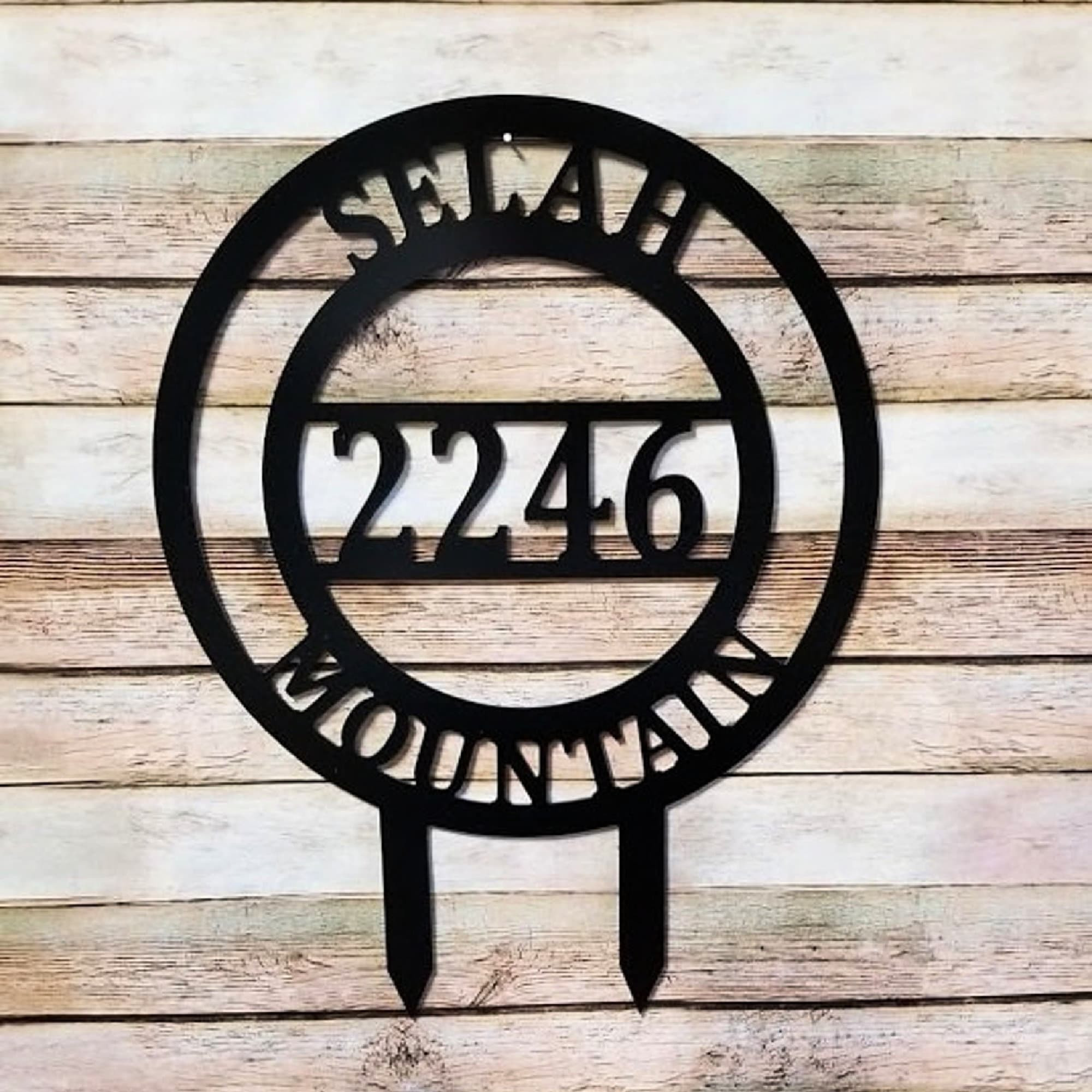 Address Yard Sign W, Stakes, Personalized Address Garden Decor, Metal ...