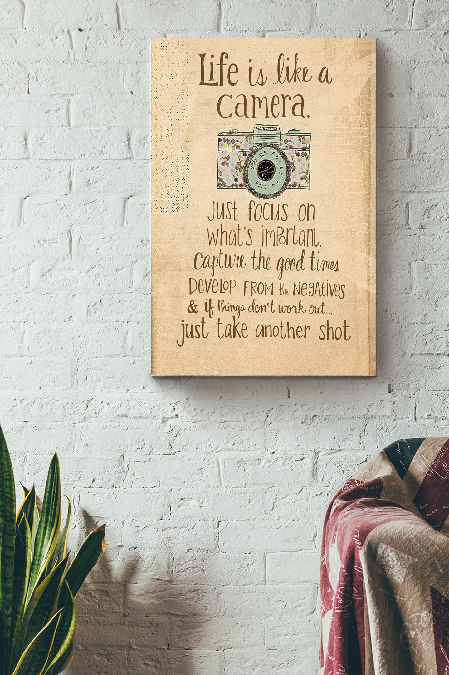 Life Is Like Camera Just Focus On Whats Important Canvas Decor Gift For ...