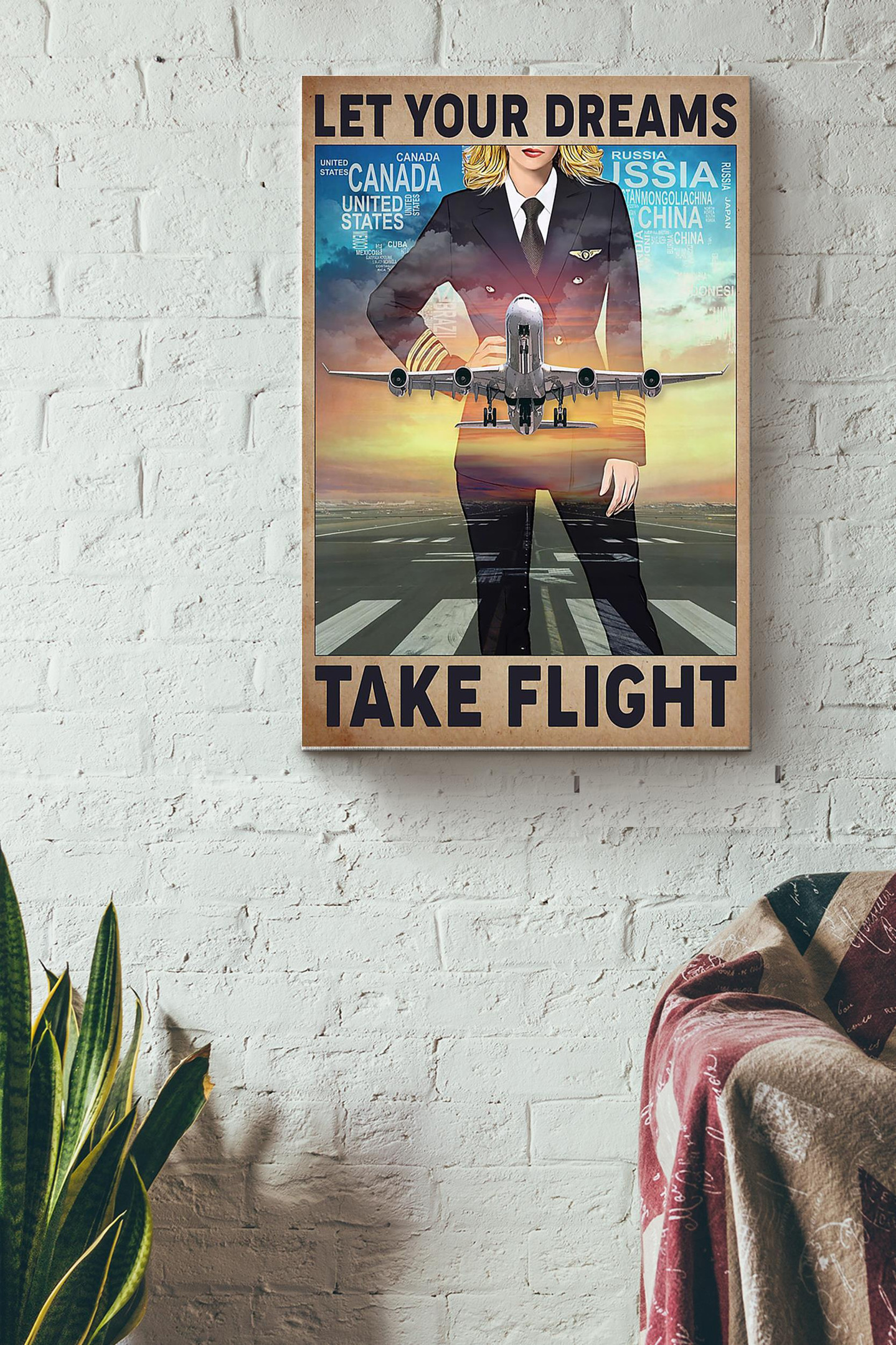 Let Your Dreams Take Flight Female Pilot Canvas Canvas Gallery Painting ...