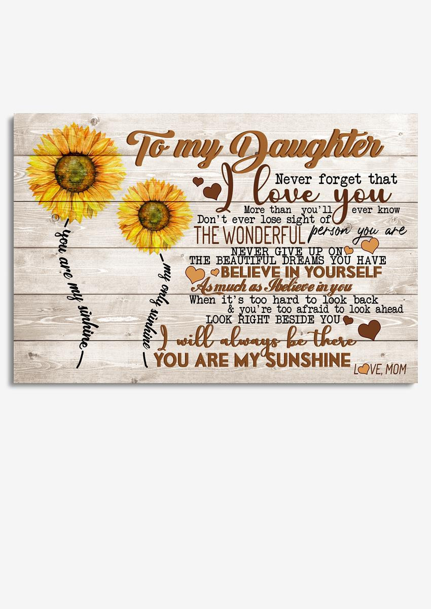 To My Daughter I Love You Inspiration Quote Gallery Canvas Painting ...