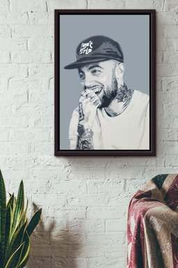 Mac Miller Canvas Celebrity Gift For Mac Miller Fan, Death Anniversary Of Mac Miller, Pop Fan Framed Canvas Framed Prints, Canvas Paintings Framed Matte Canvas 12x16