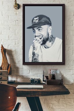 Mac Miller Canvas Celebrity Gift For Mac Miller Fan, Death Anniversary Of Mac Miller, Pop Fan Framed Canvas Framed Prints, Canvas Paintings Framed Matte Canvas 16x24