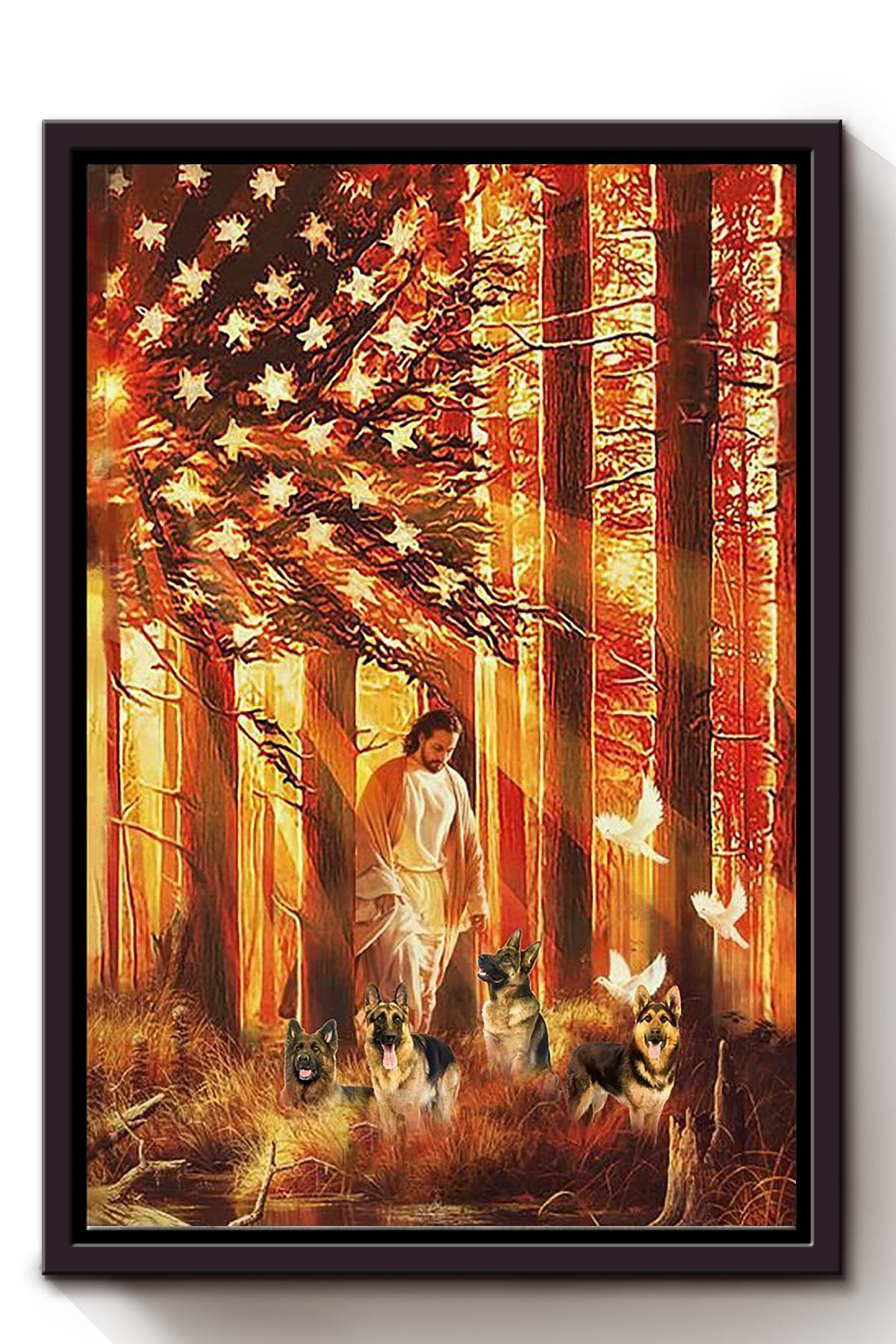 God And German Shepherd Dog God Gift For Dog Lover Christian Framed ...