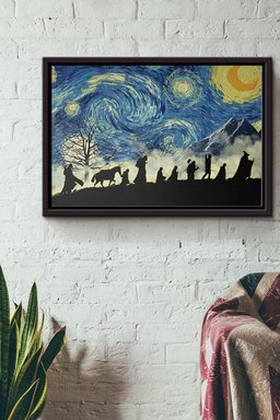 The Lord Of The Rings The Fellowship Of The Ring Starry Night Vincent Van Gogh Canvas n Framed Matte Canvas Framed Matte Canvas 12x16