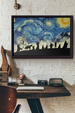 The Lord Of The Rings The Fellowship Of The Ring Starry Night Vincent Van Gogh Canvas n Framed Matte Canvas Framed Matte Canvas 8x10