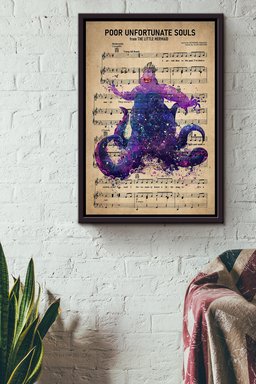 Poor Unfortunate Souls Ursula Witch Little Mermaid Villain Framed Canvas Framed Matte Canvas 12x16