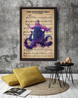 Poor Unfortunate Souls Ursula Witch Little Mermaid Villain Framed Canvas Framed Matte Canvas 20x30