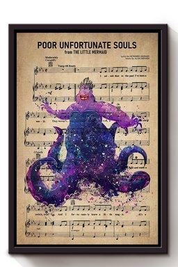 Poor Unfortunate Souls Ursula Witch Little Mermaid Villain Framed Canvas Framed Matte Canvas 8x10