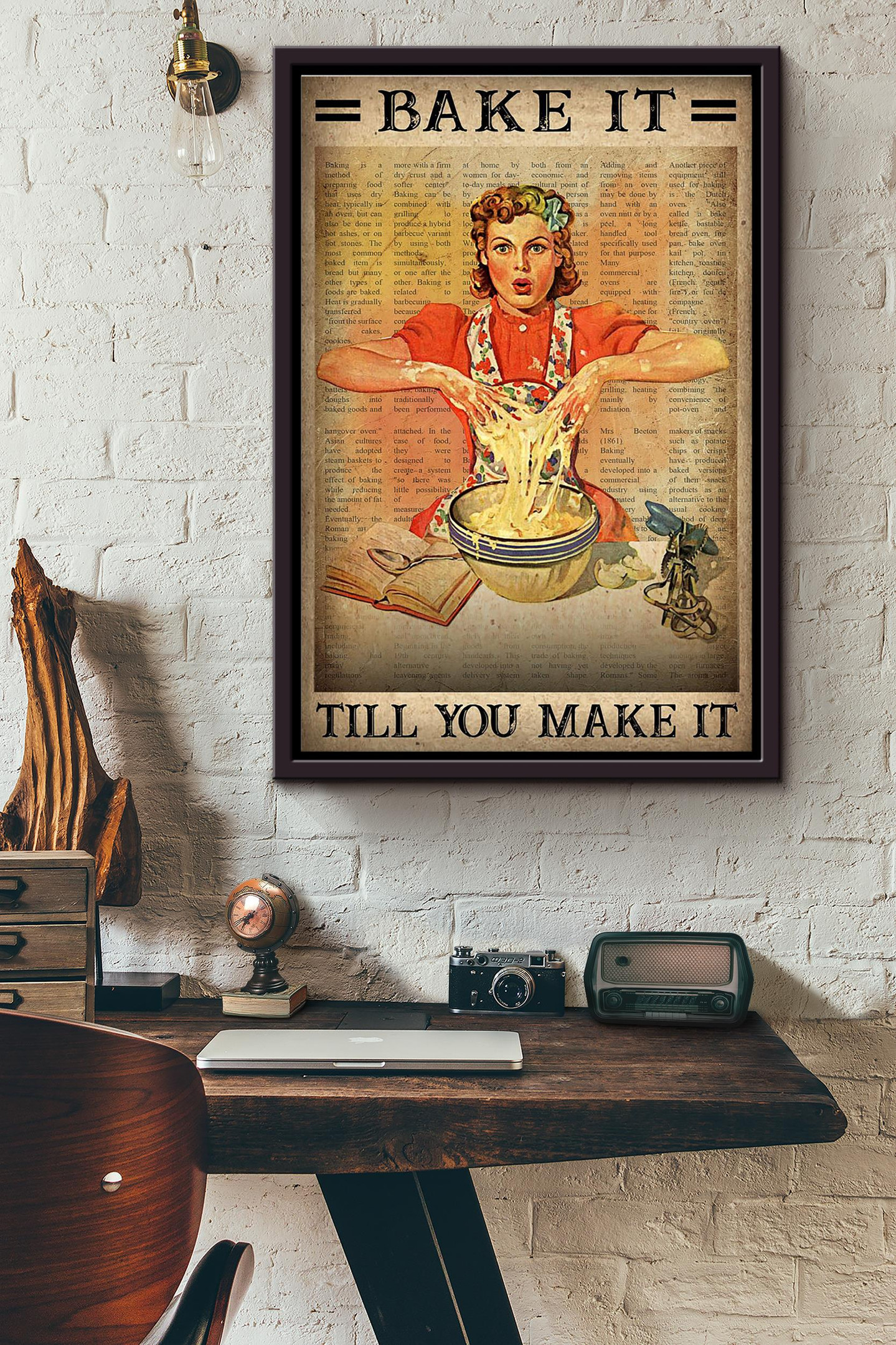Bake It Till You Make It Baking Women Vintage Canvas Framed Matte ...
