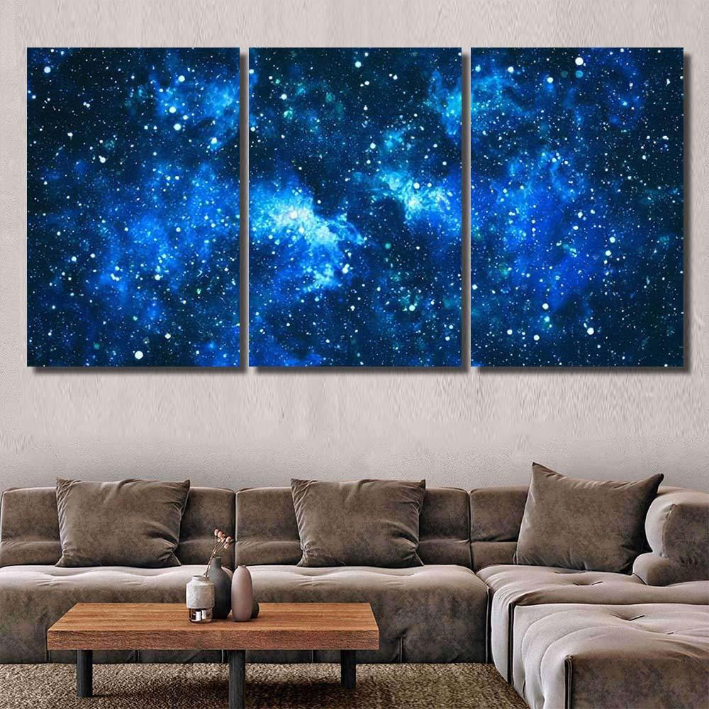 Blue Dark Night Sky Many Stars 2 1 Galaxy Sky and Space Canvas Print ...