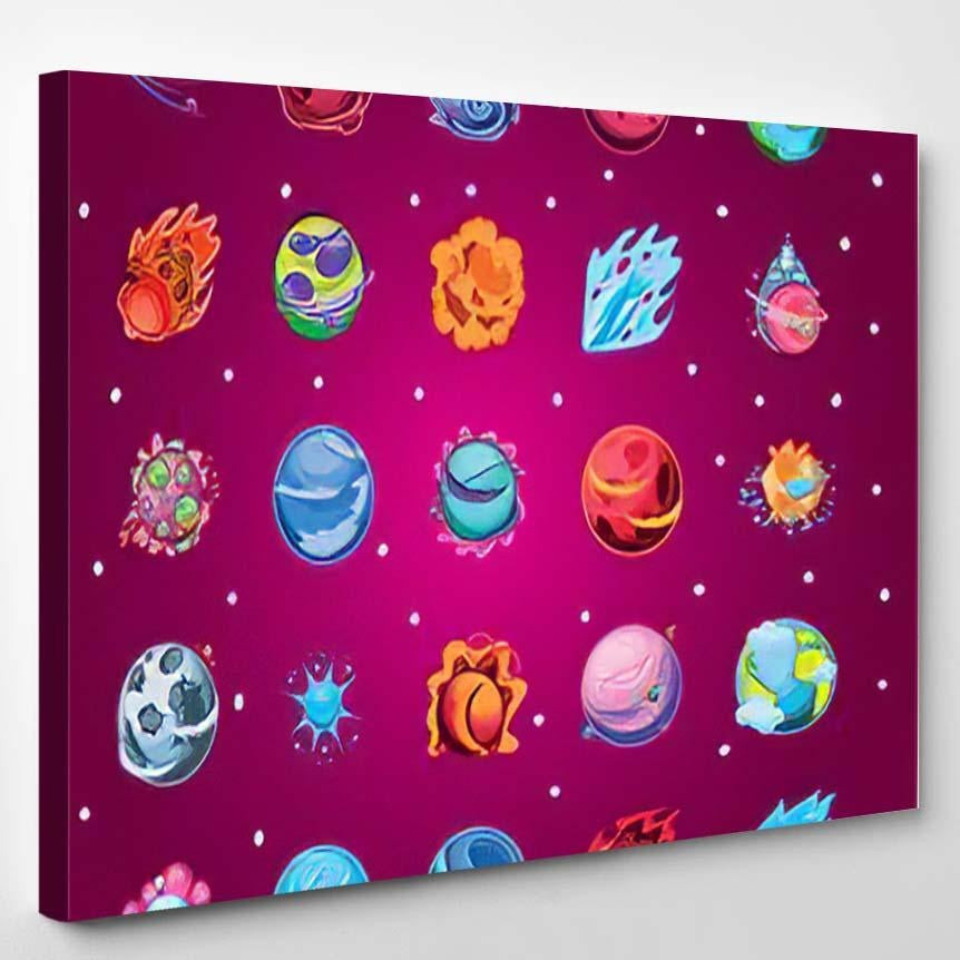 Fantastic Planets Set Icons Vector Illustration 1, Fantastic Premium ...