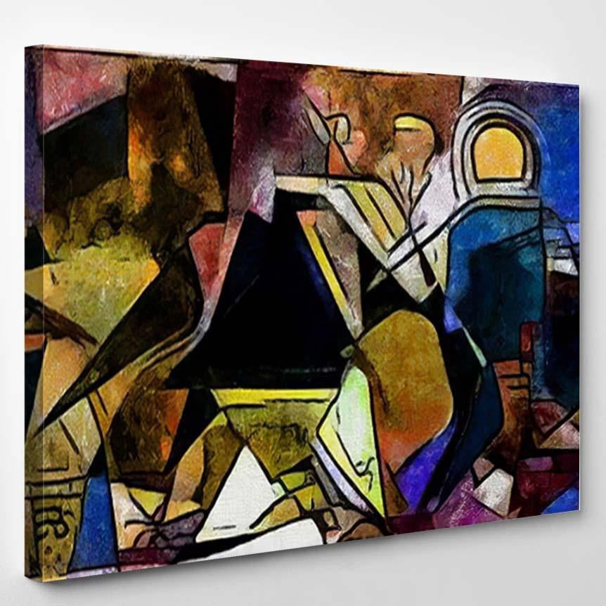 Panoramic Abstract Geometric Painting Style Picasso 4 Abstract Luxury ...
