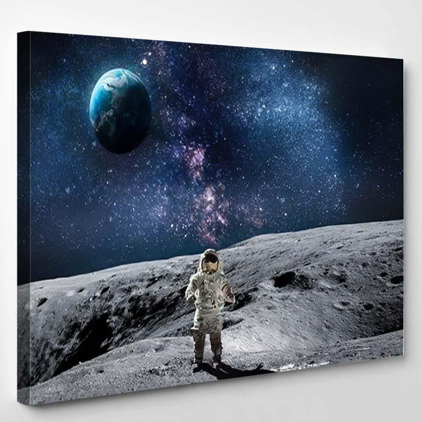 Moon Surface Astronaut On Planet Earth 1 Astronaut Luxury Multi Canvas ...