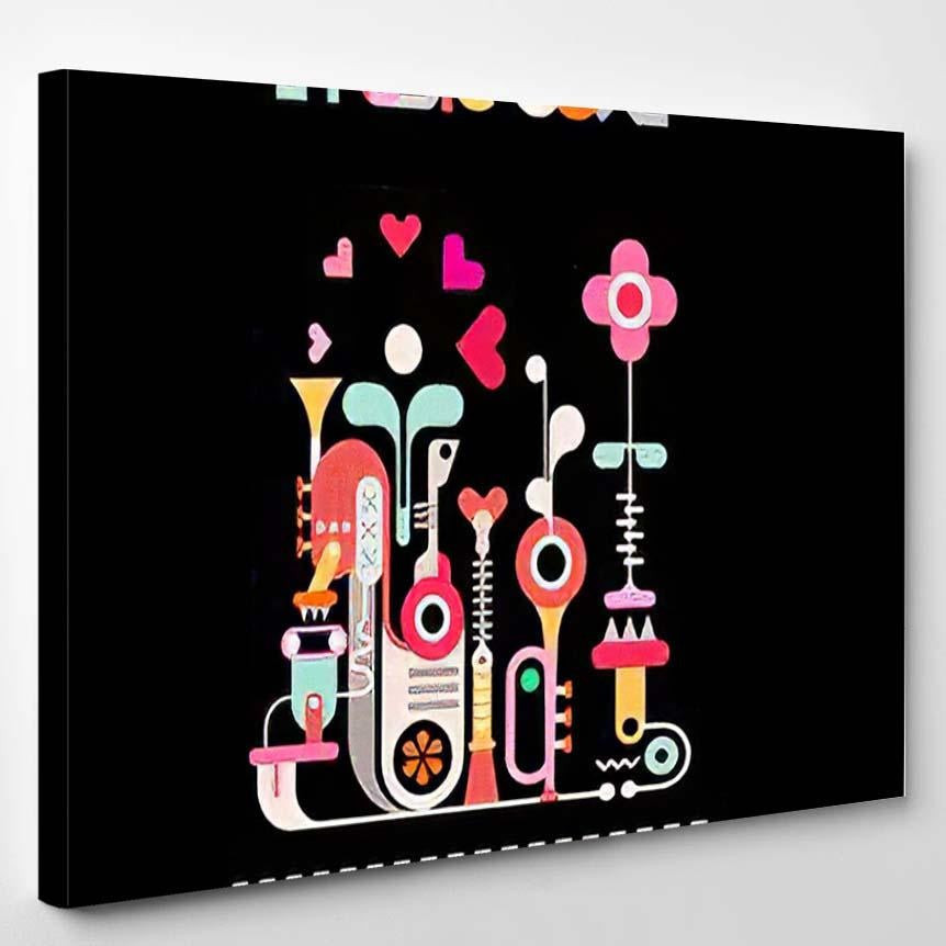 Music Box Vector Illustration Isolated On Abstract Luxury Multi Canvas ...