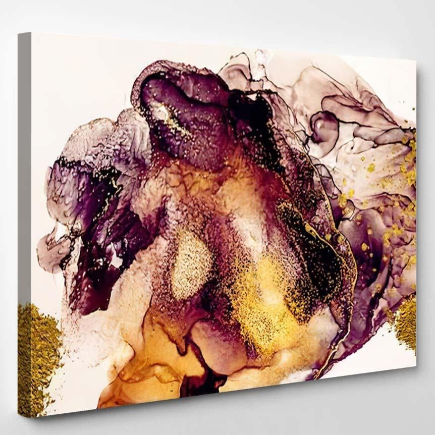 Exotic Art Golden Swirl Artistic Design 2 Abstract Luxury Multi Canvas ...