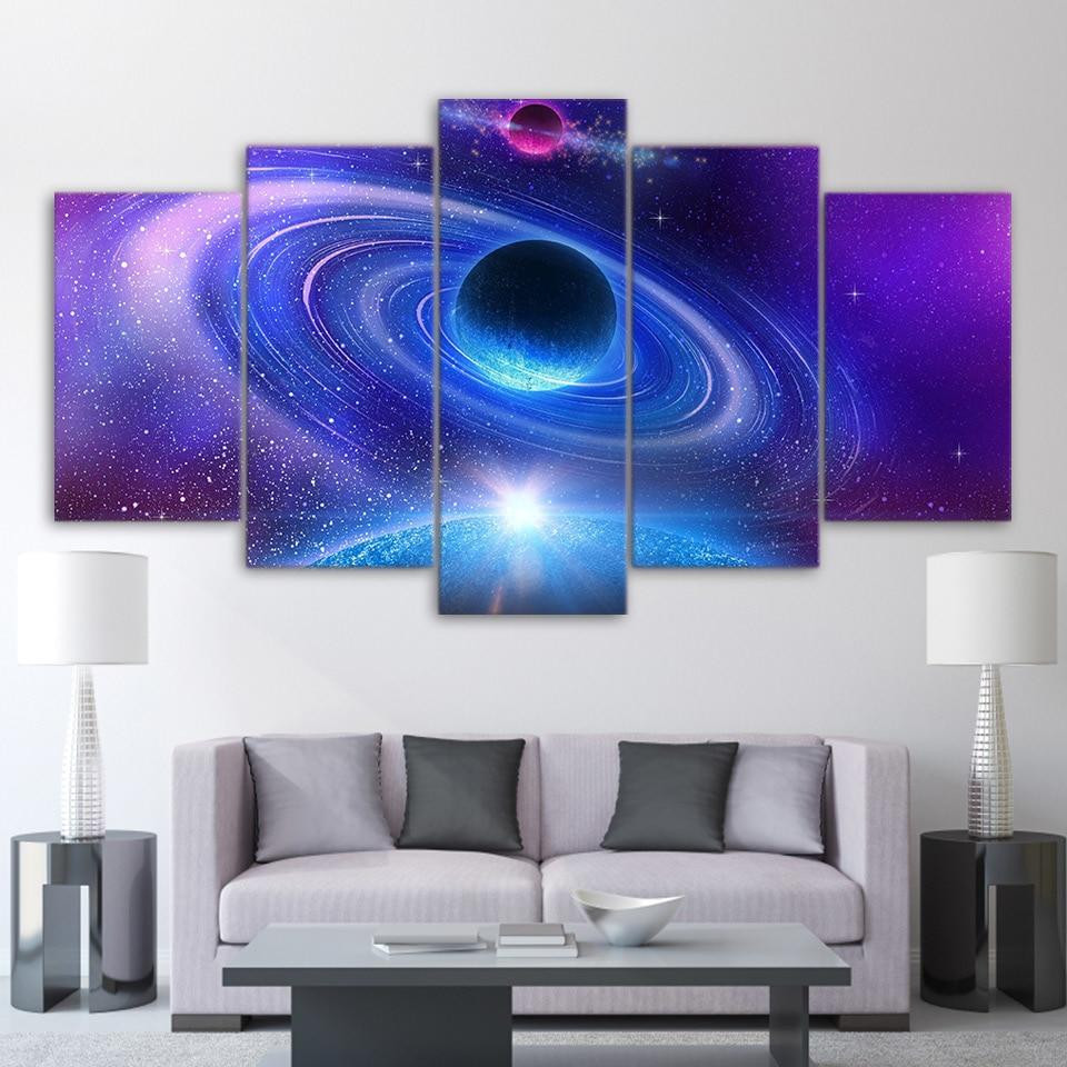 science spac Space 5 Panel Canvas Art Wall Decor Luxury Multi Canvas ...