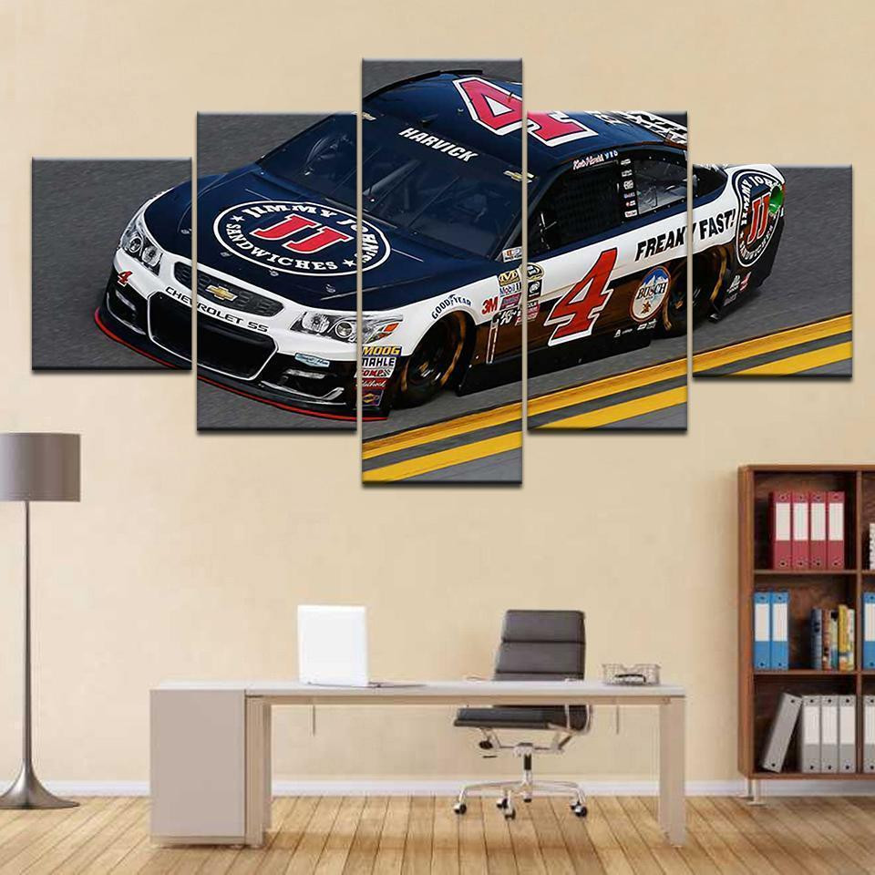 Racing Car 04 Automative 5 Panel Canvas Art Wall Decor Luxury Multi ...