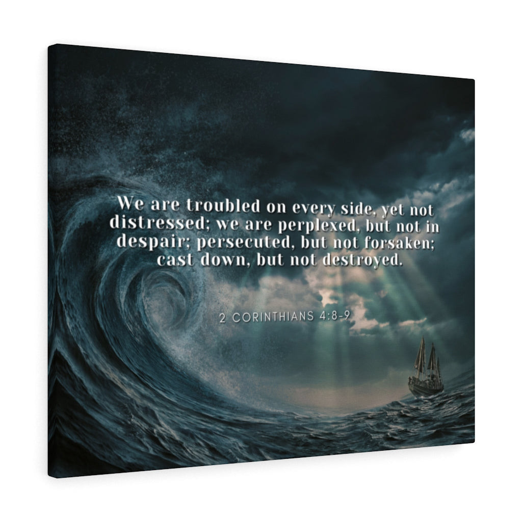 Scripture Canvas Adversity 2 Corinthians 4:8 9 Christian Wall Art Bible ...