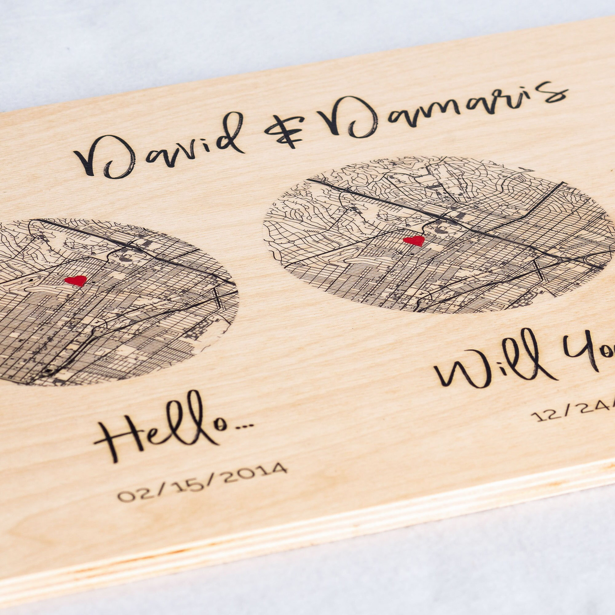 Aeticon Canvas Wood Custom 5th Anniversary Gift, Wood Anniversary Gift ...