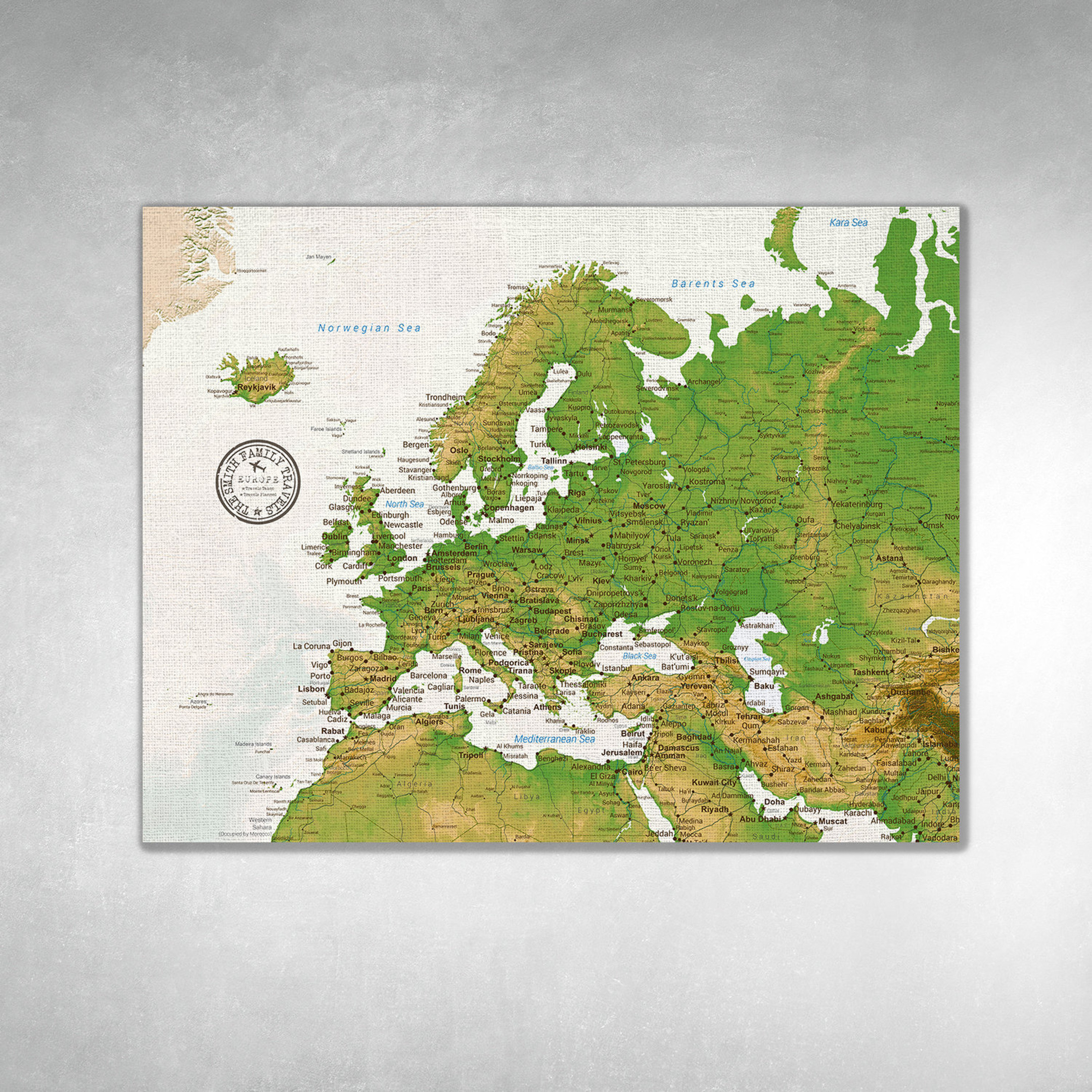 Aeticon Canvas Europe Map With Pins, Push Pin Travel Map For Europe ...