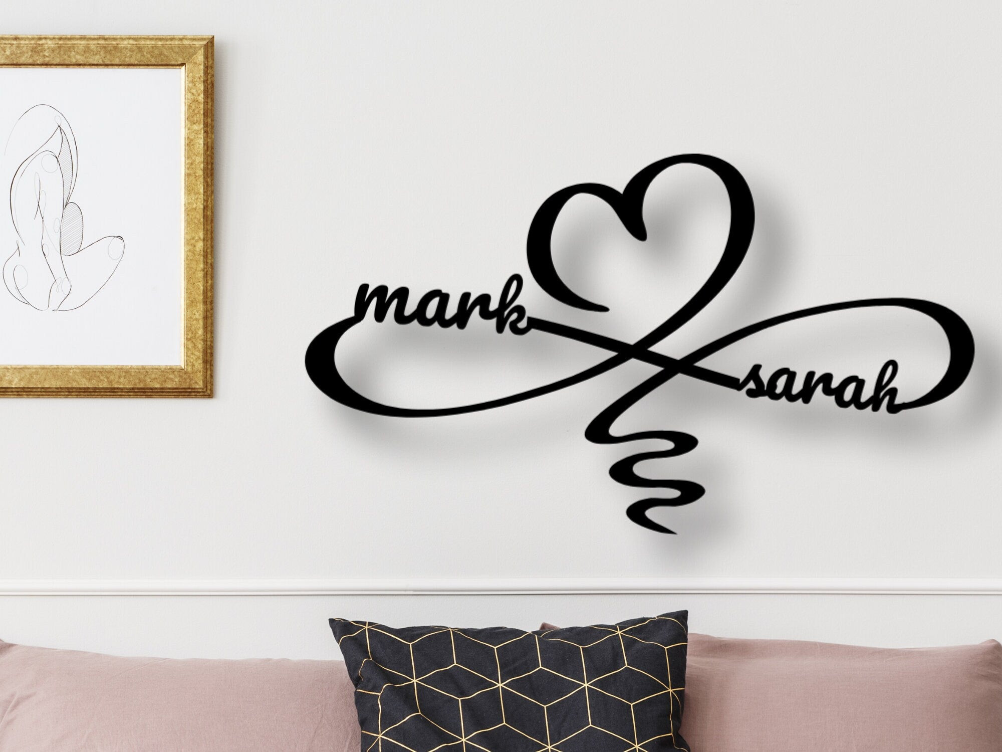 Personalized Metal Sign, Infinity Sign, Wall Art, Name Sign, Metal ...