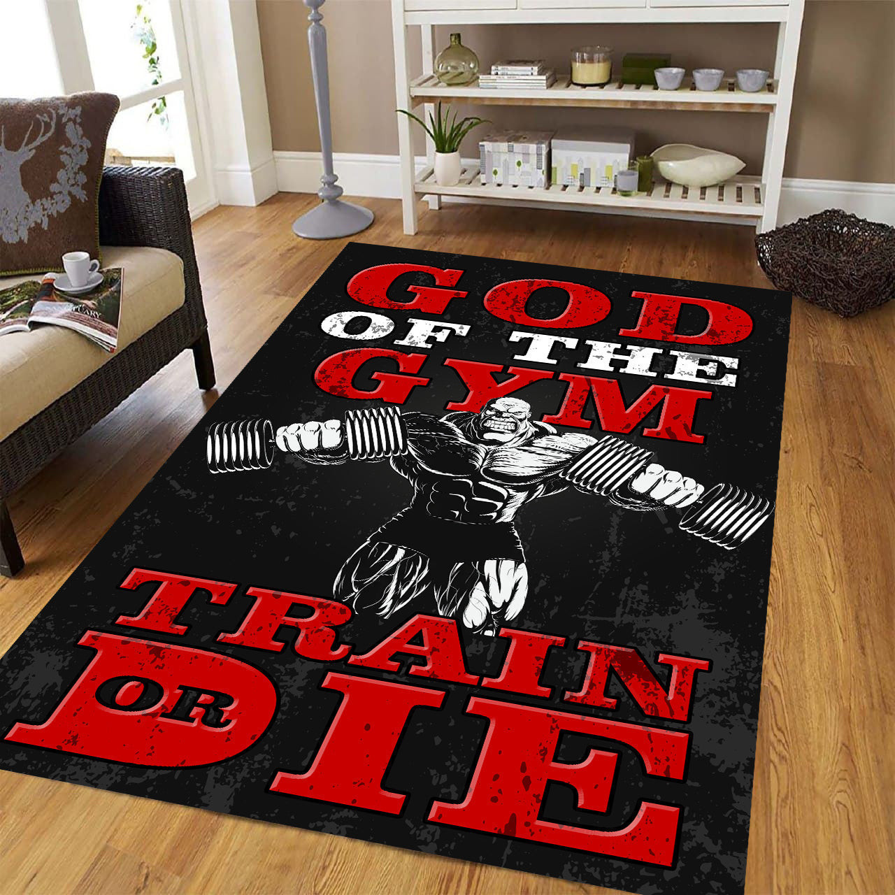 Personalized Bodybuilding God Of The Home Gym Decor Area Rug Washable ...