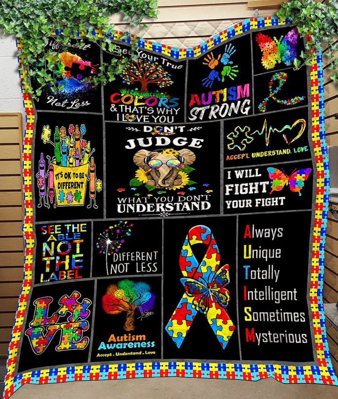 Autism-Awareness I Will Fight Your Fight Quilt Blanket - Aeticon