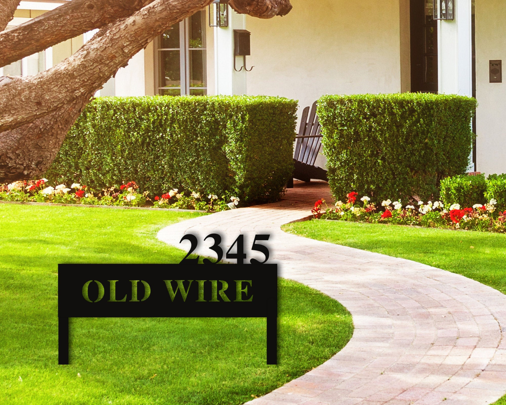 Personalized Metal Address Sign With Stakes, Yard Sign With Name ...