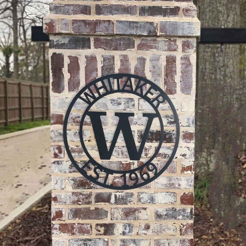 Block Letter Name Metal Sign Personalized Housewarming Gift Door Hanger ...